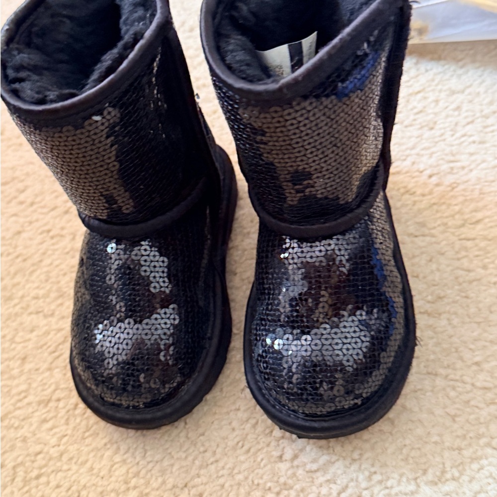 Black Sequin Boots